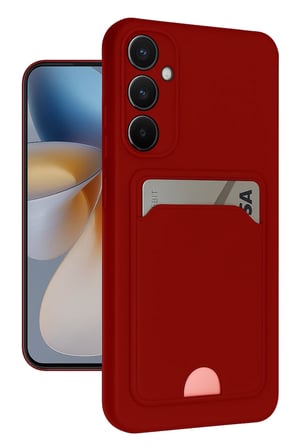 Uray store Samsung Galaxy S24 FE Kılıf Kelvin Kartvizitli Silikon - Kırmızı