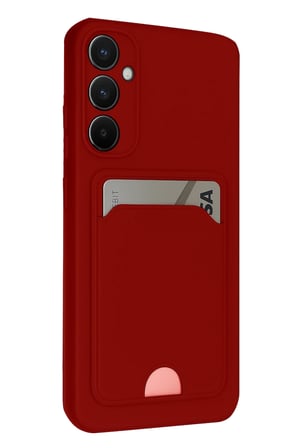Uray store Samsung Galaxy S24 FE Kılıf Kelvin Kartvizitli Silikon - Kırmızı