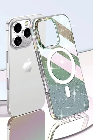 Joko Apple iPhone 14 Pro Max Rasasi Simli Magsafe Kapak - Şeffaf