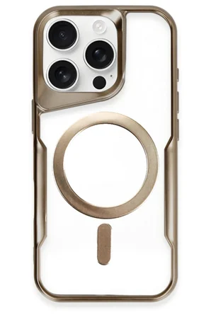 Uray store Apple iPhone 16 Pro Max Kılıf Boyi Magsafe Silikon Kapak - Kahverengi