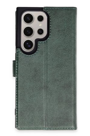 Uray store Samsung Galaxy S24 Ultra Kılıf Trend S Plus Kapaklı Kılıf - Yeşil