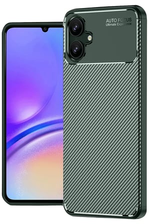 Uray store Samsung Galaxy A06 Kılıf Auto Focus Karbon Kapak - Koyu Yeşil