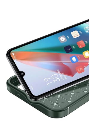 Uray store Samsung Galaxy A06 Kılıf Auto Focus Karbon Kapak - Koyu Yeşil