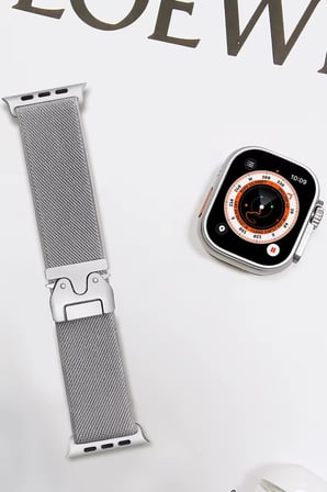Uray store Apple Watch 42mm Forest Kumaş Kordon - Titan Gri