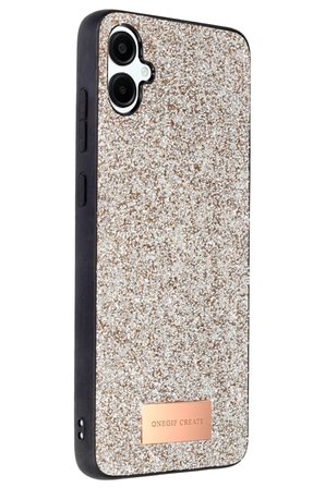 Onegif Samsung Galaxy A06 Bright Simli Kapak - Gold