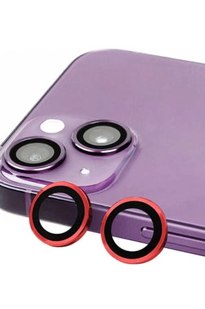 Uray store Apple iPhone 13 Mini Raze Metal Kamera Lens - Kırmızı