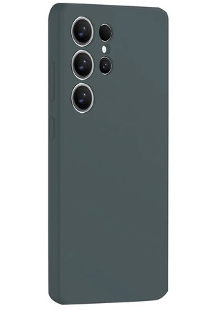 Uray store Samsung Galaxy S25 Ultra Kılıf Nano içi Kadife Silikon - Koyu Yeşil
