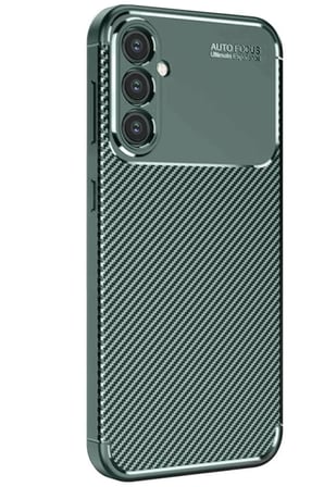 Uray store Samsung Galaxy S25 Kılıf Auto Focus Karbon Kapak - Koyu Yeşil