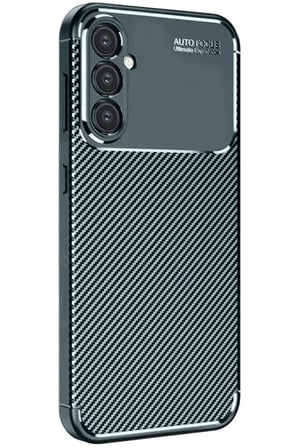Uray store Samsung Galaxy S25 Plus Kılıf Auto Focus Karbon Kapak - Koyu Yeşil