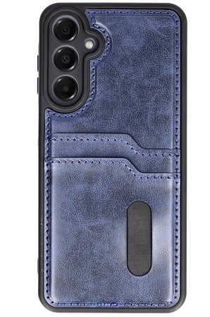Uray store Samsung Galaxy S24 FE Kılıf Sara Kartvizitli Deri Kılıf - Lacivert