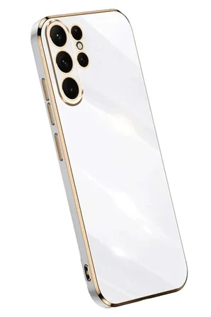 Uray store Samsung Galaxy S25 Ultra Kılıf Volet Silikon - Beyaz