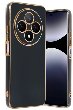 Uray store Xiaomi Redmi 14C Kılıf Volet Silikon - Siyah