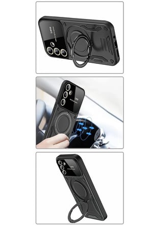 Uray store Samsung Galaxy S24 FE Kılıf Joy Lens Standlı Kapak - Mor