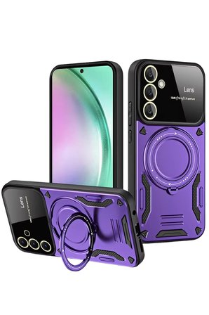 Uray store Samsung Galaxy S24 FE Kılıf Joy Lens Standlı Kapak - Mor