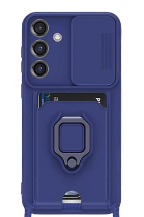 Uray store Samsung Galaxy S25 Plus Kılıf Zuma Kartvizitli Yüzüklü Silikon - Lacivert