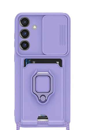 Uray store Samsung Galaxy S25 Plus Kılıf Zuma Kartvizitli Yüzüklü Silikon - Lila
