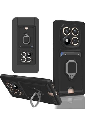 Uray store Xiaomi Redmi Note 14 Pro Plus Kılıf Zuma Kartvizitli Yüzüklü Silikon - Siyah