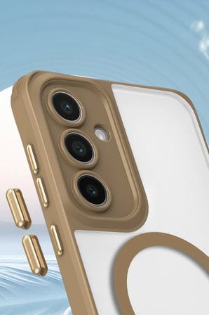 Uray store Samsung Galaxy S25 Plus Kılıf Enka Magsafe Silikon Kılıf - Desert