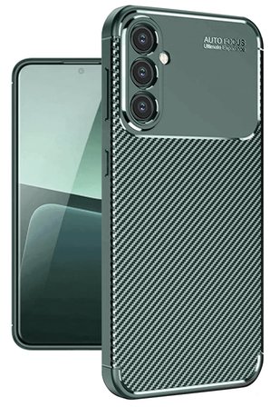 Uray store Samsung Galaxy A56 Kılıf Auto Focus Karbon Kapak - Koyu Yeşil