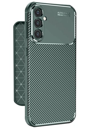 Uray store Samsung Galaxy A56 Kılıf Auto Focus Karbon Kapak - Koyu Yeşil