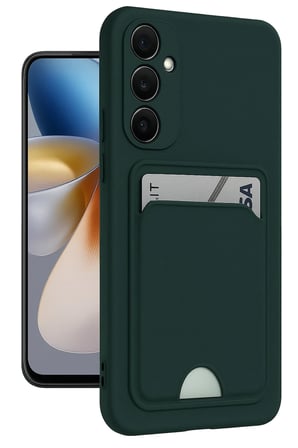 Uray store Samsung Galaxy A26 Kılıf Kelvin Kartvizitli Silikon - Koyu Yeşil