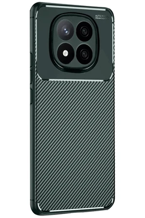 Uray store Xiaomi Redmi Note 14 Pro 5G Kılıf Auto Focus Karbon Kapak - Koyu Yeşil