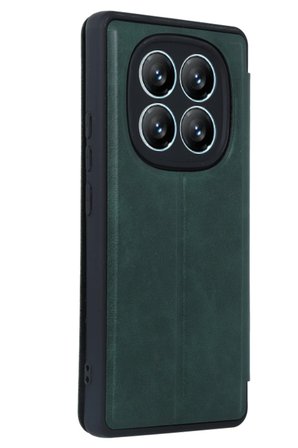 Uray store Xiaomi Redmi Note 14 Pro 5G Kılıf Flip Cover - Koyu Yeşil