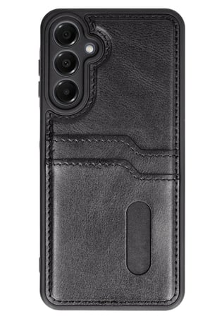 Uray store Samsung Galaxy A55 5G Kılıf Sara Kartvizitli Deri Kılıf - Siyah