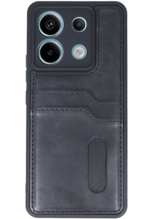 Uray store Xiaomi Redmi Note 13 Pro 5G Kılıf Sara Kartvizitli Deri Kılıf - Siyah