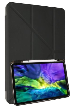 Uray store Samsung Galaxy P610 Tab S6 Lite 10.4 Kılıf Kalemlikli Mars Tablet Kılıfı - Koyu Gri