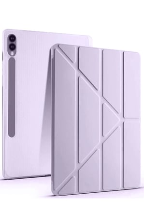 Uray store Samsung Galaxy X610 Tab S9 FE Plus 12.4 Kılıf Kalemlikli Mars Tablet Kılıfı - Lila