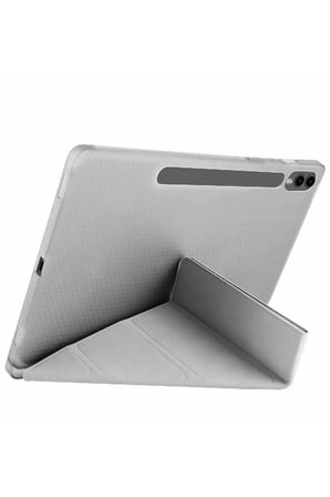 Uray store Samsung Galaxy X510 Tab S9 FE 11 Kılıf Kalemlikli Mars Tablet Kılıfı - Koyu Gri