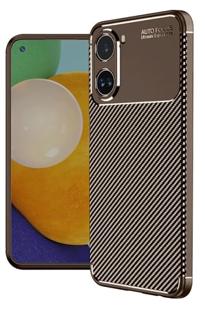 Uray store Xiaomi Poco X7 Pro Kılıf Auto Focus Karbon Kapak - Kahverengi