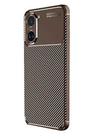 Uray store Xiaomi Poco X7 Pro Kılıf Auto Focus Karbon Kapak - Kahverengi