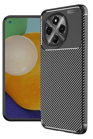 Uray store Tecno Spark 30 Pro Kılıf Auto Focus Karbon Kapak - Siyah