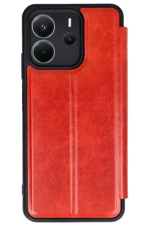 Uray store Xiaomi Redmi Note 14 4G Kılıf Flip Cover - Kırmızı