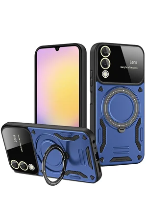 Uray store Samsung Galaxy S25 Edge Kılıf Joy Lens Standlı Kapak - Lacivert