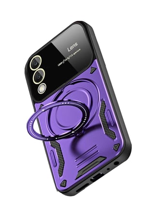 Uray store Samsung Galaxy S25 Edge Kılıf Joy Lens Standlı Kapak - Mor