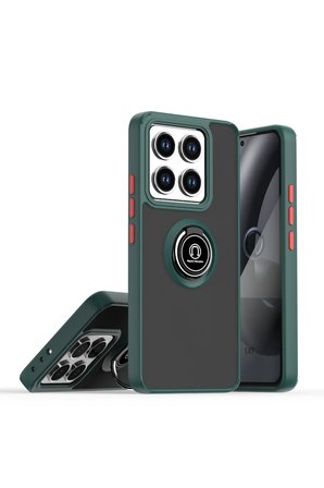 Uray store Xiaomi Mi 14T Pro Kılıf Montreal Yüzüklü Silikon Kapak - Yeşil