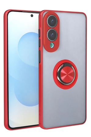 Uray store Samsung Galaxy S25 Edge Kılıf Montreal Yüzüklü Silikon Kapak - Kırmızı