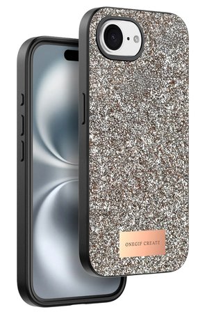Onegif Apple iPhone 16E Bright Simli Kapak - Gold