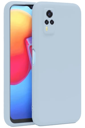 Uray store Vivo Y53S Kılıf Nano içi Kadife Silikon - Buz Mavi