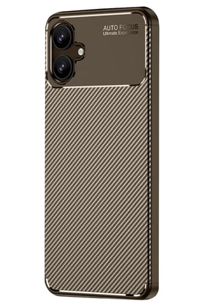 Uray store Samsung Galaxy A06 Kılıf Auto Focus Karbon Kapak - Kahverengi