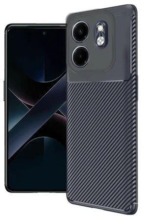 Uray store İnfinix Hot 50i 4G Auto Focus Karbon Kapak - Lacivert