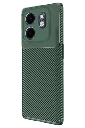 Uray store İnfinix Hot 50i 4G Kılıf Auto Focus Karbon Kapak - Koyu Yeşil