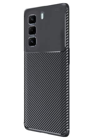 Uray store İnfinix Hot 50 4G Kılıf Auto Focus Karbon Kapak - Siyah