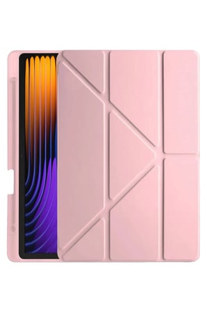 Uray store Xiaomi Pad 7 Pro Kılıf Kalemlikli Mars Tablet Kılıfı - Rose Gold