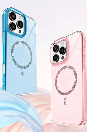 Uray store Apple iPhone 16 Pro Max Live Diamond Magsafe Kapak - Sarı