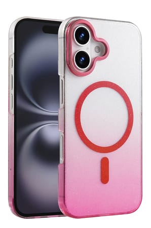 Uray store Apple iPhone 16 Glossy Magsafe Kapak - Pembe