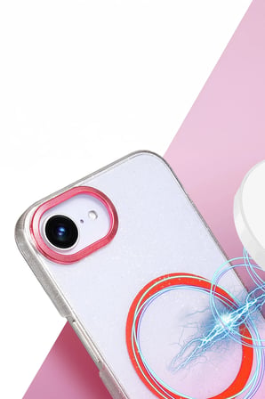Uray store Apple iPhone 16E Glossy Magsafe Kapak - Mor